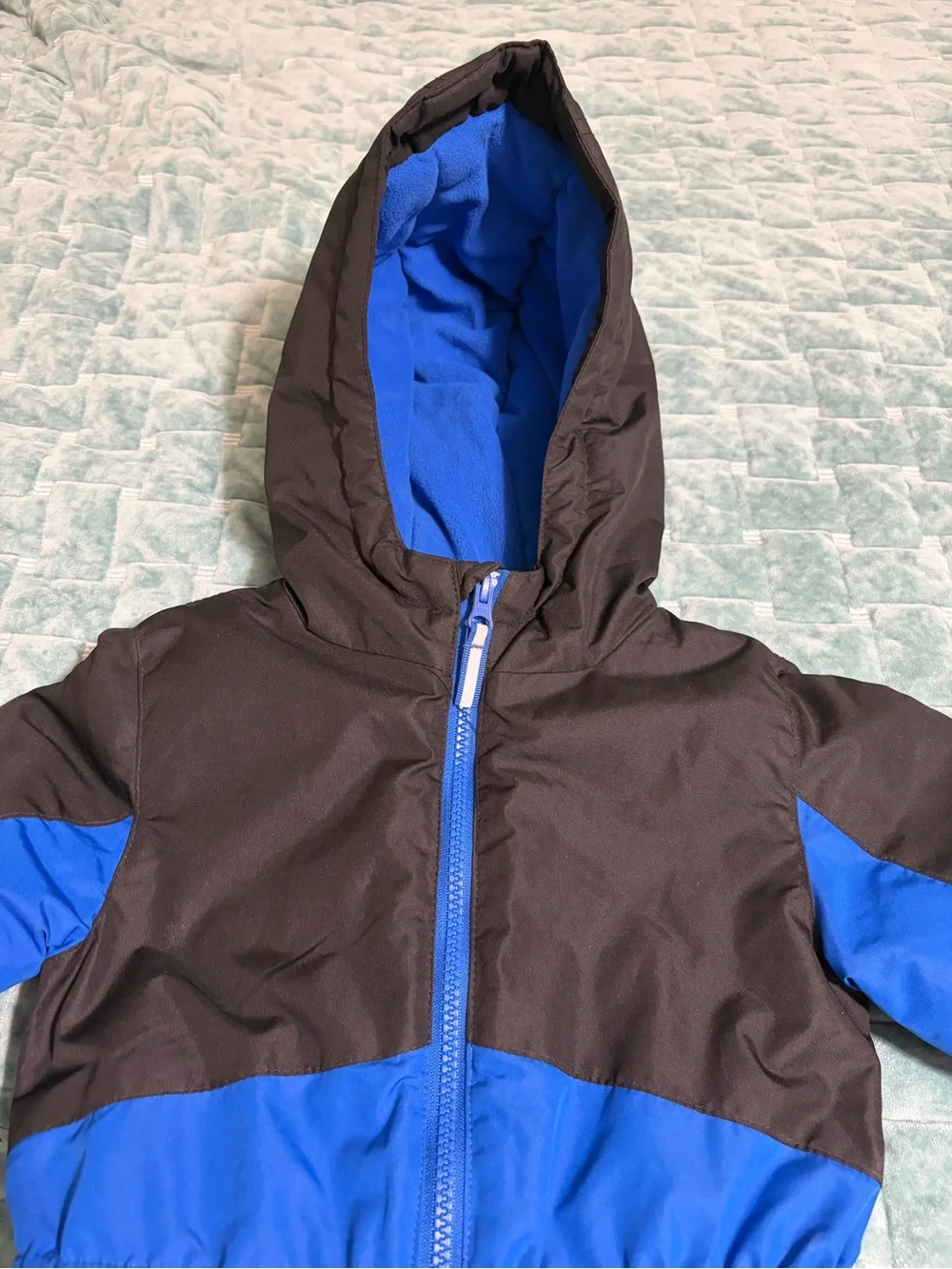 SwissTech Kids Insulated Snow Suit Blue Black Hooded Size 3T Winter Bib Overall